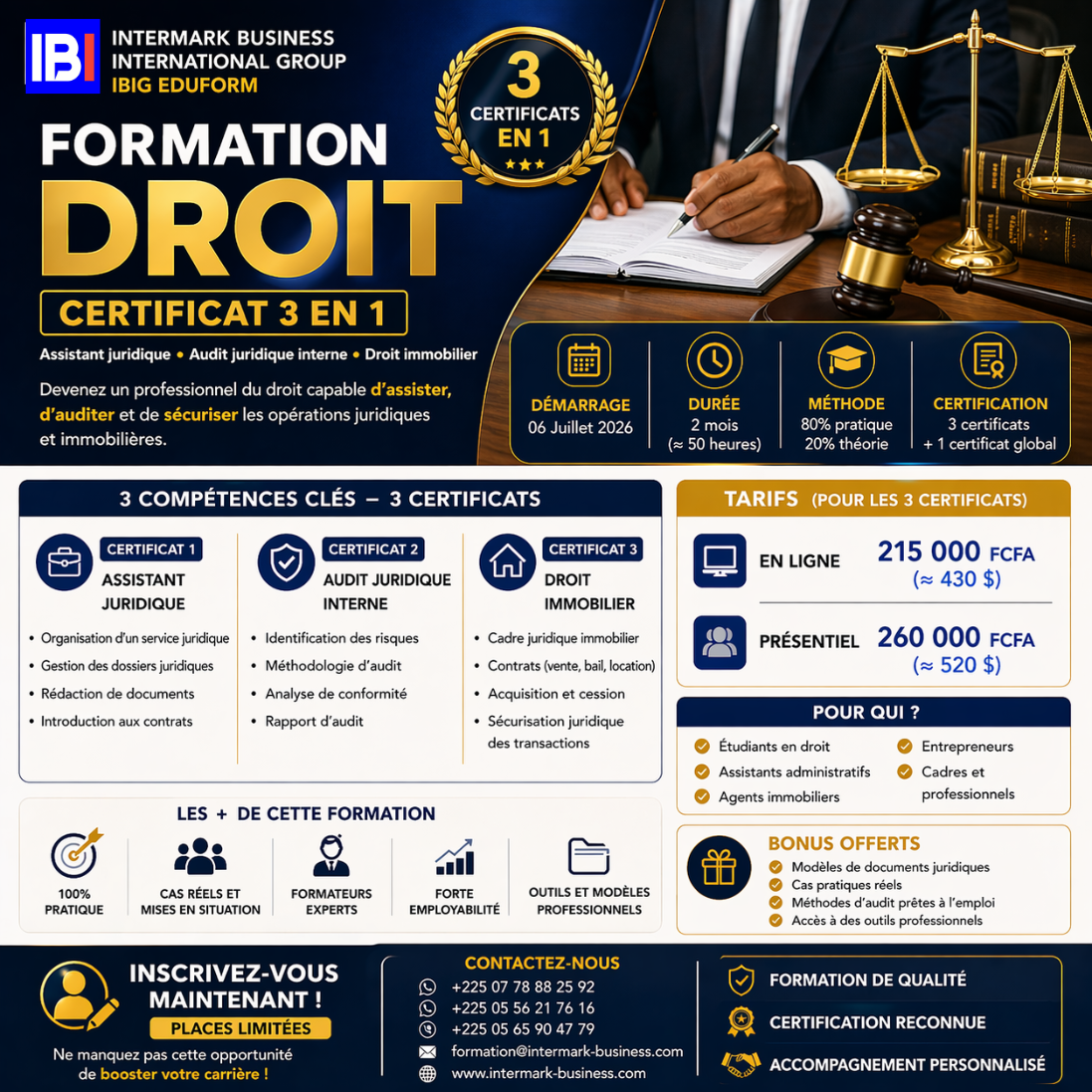 Droit – Certificat 3 en 1